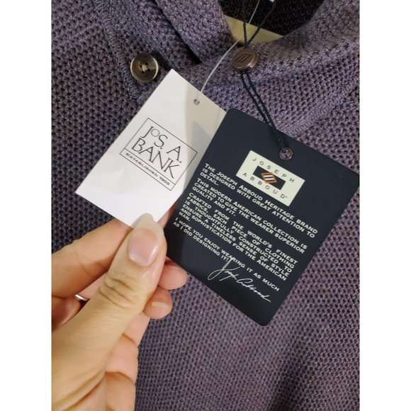 NWT Joseph Abboud by Jos. A. Banks Cotton Blend Purple Pullover Sweater, Sz M - Picture 4 of 11